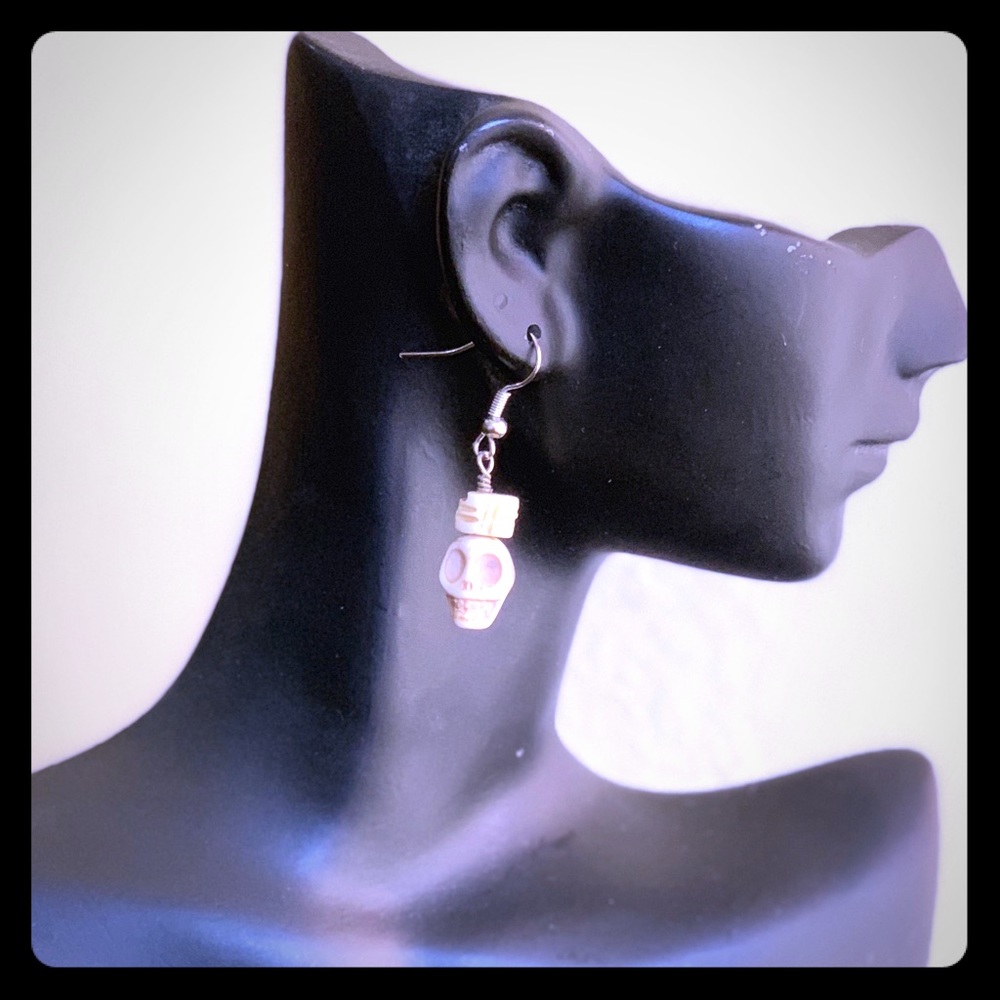 Skull and Bones Dangle Earrings